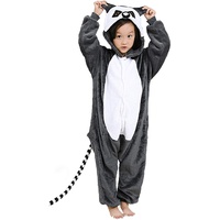 Pyjamas Kigurumi Jumpsuit Onesie Mädchen Junge Kinder Tier Karton Halloween Kostüm Sleepsuit Overall Unisex Schlafanzug Winter, Long Tail AFFE