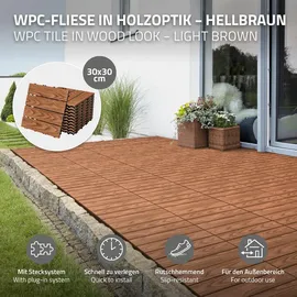 ML-Design WPC Terrassenfliesen Hellbraun 30 x 30 cm 22 St.
