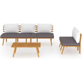 vidaXL 3-tlg. Garten-Lounge-Set mit Kissen braun/weiß