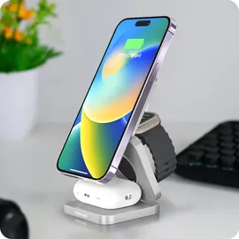 CubeNest Qi2 SQ312 Pro Titanium 3in1 mit MagSafe Halterung