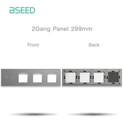 BSEED Glas-Vierfach für Schalter und Steckdosen Öffnung Öffnung Öffnung Zweipolig Grau