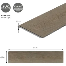 ML-Design Click Vinylboden Fischgrät Eiche Dunkel Braun Holzoptik, Wasserfest,