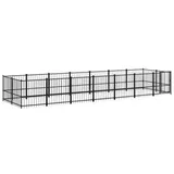 vidaXL Hundezwinger 13,14 m2 Stahl Schwarz