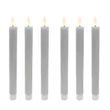 Relaxdays LED Stabkerzen 6 St. grau