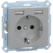 Merten Schuko-Steckdose Aluminium 1 St.