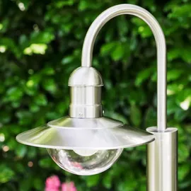 hofstein Außenleuchte Edelstahl mit Glas, IP44, ohne Leuchtmittel, weiß