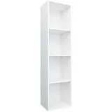 vidaXL Bücherregal/TV-Schrank Weiß 36×30×143 cm Holzwerkstoff