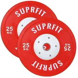 SF SUPRFIT Hantelscheiben 50mm - Gewichtsscheiben aus Hartgummi, 25 kg, (2-tlg), 50mm, Gewicht: 5 - 25 kg in vers. Farben