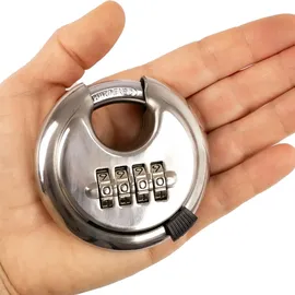 HMF 3502-09 Vorhängeschloss, 4er Zahlenkombination, 7 x 7 x 2,4 cm