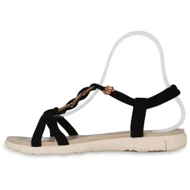 Stiefelparadies Damen Riemchensandalen in Schwarz,