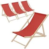 ECD Germany Sonnenliege 100 x 57,5 x 83 cm Rot