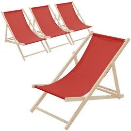 ECD Germany Sonnenliege 100 x 57,5 x 83 cm Rot