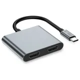 TECH-PROTECT HB08 4in1 USB-C + USB2.0 2 x HDMI 4K 60HZ Adapter - grau