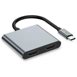 TECH-PROTECT HB08 4in1 USB-C + USB2.0 2 x HDMI 4K 60HZ Adapter - grau