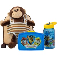 p:os Plüschrucksack Max Monkey Boy mit Brotdose und Trinkflasche