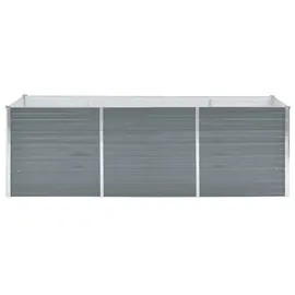 vidaXL Garten-Hochbeet verzinkter Stahl rechteckig 240 x 80 x 77 cm Grau 