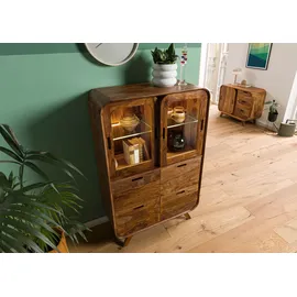 MASSIVMOEBEL24.DE Highboard 90 x 140 x 40 cm Hellbraun