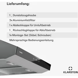 Klarstein Contempo Neo Unterbauhaube 60 cm Silber