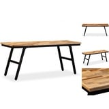 vidaXL Sitzbank Recyceltes Teak und Stahl 110 x 35 x 45 cm