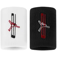 Jordan Nike Jordan Jumpman Wristbands 2er Pack Graphic – Basketball Schweißbänder – Sport Wristbands für Training & Spiel, Black/White/Gym Red,