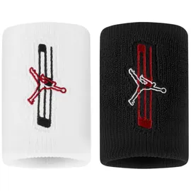Jordan Nike Jordan Jumpman Wristbands 2er Pack Graphic – Basketball Schweißbänder – Sport Wristbands für Training & Spiel, Black/White/Gym Red,