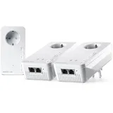 Hama devolo Magic 2 WiFi 6 Multiroom Kit, WLAN Powerline Adapter, bis zu 2.400 Mbit/s, Mesh WLAN Steckdose, 2x Gigabit LAN, Access Point, dLAN 2.0, weiß