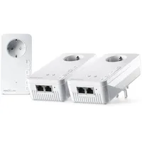 Hama devolo Magic 2 WiFi 6 Multiroom Kit, WLAN Powerline Adapter, bis zu 2.400 Mbit/s, Mesh WLAN Steckdose, 2x Gigabit LAN, Access Point, dLAN 2.0, weiß