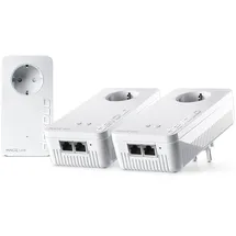 Hama devolo Magic 2 WiFi 6 Multiroom Kit, WLAN Powerline Adapter, bis zu 2.400 Mbit/s, Mesh WLAN Steckdose, 2x Gigabit LAN, Access Point, dLAN 2.0, weiß