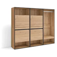 SKRAUT HOME Schuhschrank, Eiche, Holzwerkstoff, Rechteckig, 180x145x35 cm, Garderobe,
