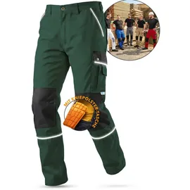 tmg clothing TMG® Grüne Lange Arbeitshose für Herren, mit Kniepolstertaschen, viel Stauraum, Männer, 42 - 42