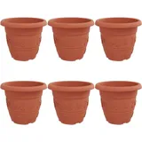 vidaXL Runder Blumentopf Ø 26 x 21,5 cm Ziegelrot