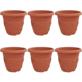 vidaXL Runder Blumentopf Ø 26 x 21,5 cm Ziegelrot