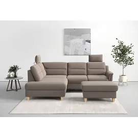 sit&more Ecksofa SIT & MORE "Farö L-Form", grau (taupe), B:251cm H:90cm T:187cm, Sofas, Ecksofa, inklusive Federkern, wahlweise mit Bettfunktion und Bettkasten