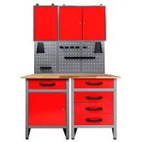 Ondis24 Werkbank, Entdecker 120 cm Rot-Grau