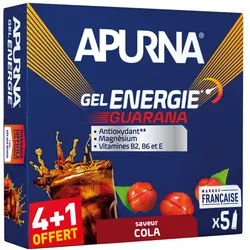 Apurna Étui gels énergie Guarana - Cola 4+1 Diététique $scat.CAT_NOM - https://www.i-run.de/sportnahrung/gels/apurna/Etui-gels-energie-Guarana---Cola-4-1_fiche_117060.html - TU