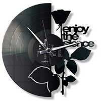 DISCOCLOCK - Enjoy The Silence Uhr auf 100 % recycelter Vinyl-Schallplatte. Geschenk für alle Fans, leise Uhr, einfach zu hängen (Custom zifferblatt)