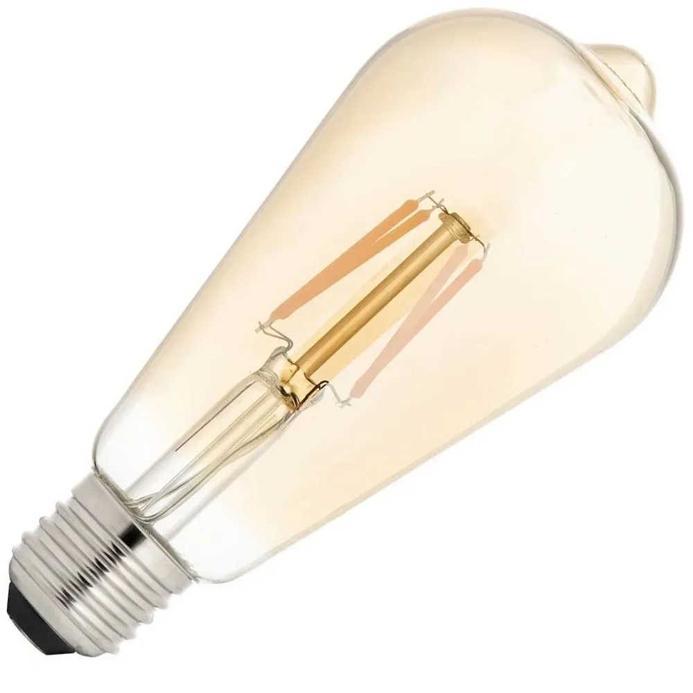 Bailey | LED Edison Sensor Lampe Tag/Nacht | Große Fassung E27 | 4W (ersetzt 40W) Gold