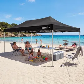 Tectake Faltpavillon 6 x 3 m inkl. 3 Seitenteile Schwarz