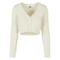 URBAN CLASSICS Cropped Feather Strickjacke White Sand XL