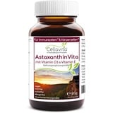 Cellavita – Astaxanthin mit Vitamin D+E – Nahrungsergänzungsmittel Vitamin D3 60 Kapseln – Unterstützung von Immunsystem, Körperzellen und Erhaltung von Knochen