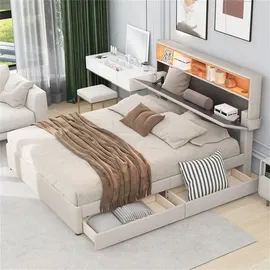 AUTOLOCK Polsterbett 140 x 200 cm Beige