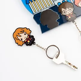 Grupo Erik Schlüsselbrett Harry Potter Figuren - Schlüssel Organizer 16 x 16 x 1 cm mit 3 Magnetischen Schlüsselringen ca. 5 x 5 cm - Ofizzieller Harry Potter Geschenke Merch