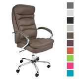 TPFLiving Bürostuhl Schreibtischstuhl ergonomisch XXL bis 210kg Drehstuhl Queens Chefsessel XXL belastbar bis 210kg | stabile Castor Rollen - Braun