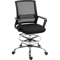 Homcom Bürostuhl, Ergonomischer Zeichenstuhl, Höhenverstellbar Computerstuhl mit Armlehne, Lendenwirbelstütze,