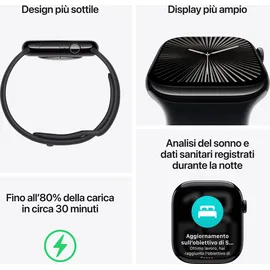 Apple Watch Series 10 GPS + Cellular 42 mm Aluminiumgehäuse diamantschwarz Sport Loop tinte