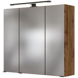 Lomadox Led- Spiegelschrank 70 cm MANLY-03 Wotaneiche Nb. b/h/t: 70/64/20 cm