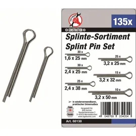 BGS Do it yourself Splinte-Sortiment Ø 1,6 - 3,2 mm 135-tlg.
