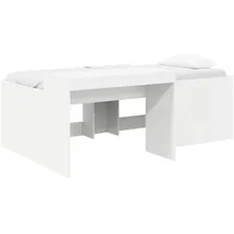 vidaXL Hochbett mit Schreibtisch 80 x 200 cm Holz weiß