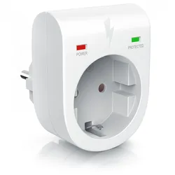 Arendo Schutzkontakt Überspannungsschutzadapter LED-Anzeige / Kindersicherung / bis 3500W