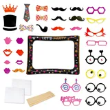 Aufblasbarer Fotorahmen mit 31 Stück Photo Booth Requisiten,Fotobox Accessoires Geburtstag,Aufblasbarer Selfie Bilderrahmen,Lustig Geburtstag Fotorequisiten für Hochzeit,Geburtstagsfeier,Party Zubehör